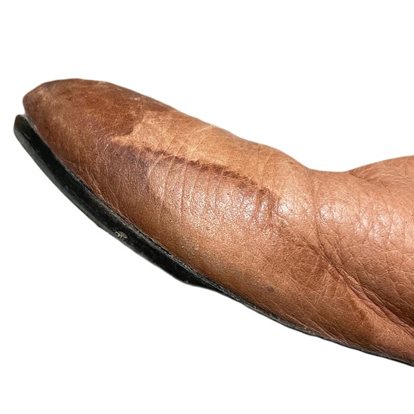 VINCE CAMUTO Tan Distressed Ankle Boots with Studs & Buckled Straps - Size 9.5 B - Picture 5 of 6